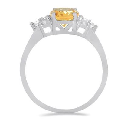 BUY REAL BRAZILIAN CITRINE GEMSTONE CLASSIC RING IN STERLING SILVER
